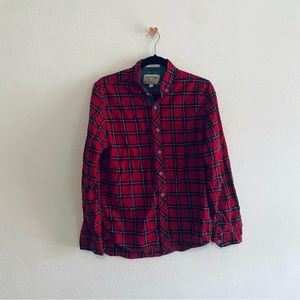 Heritage report collection slim fit red plaid button down shirt